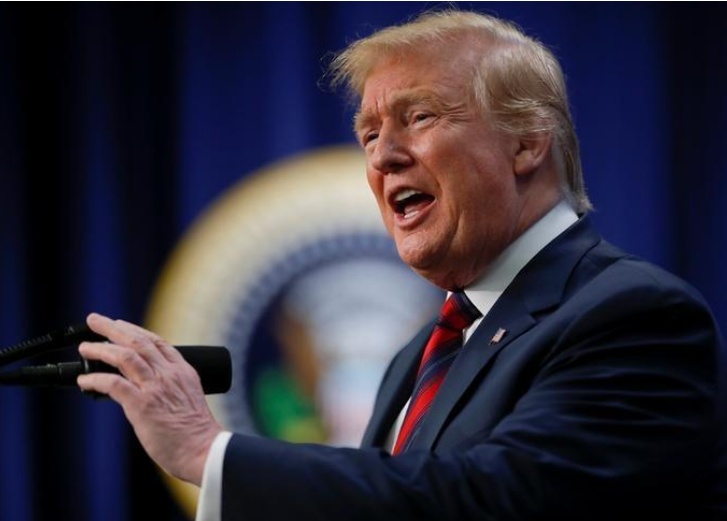Presidente estadounidense, Donald Trump, durante una conferencia en la Casa Blanca, Washington, EEUU. 17 de abril de 2019/ FOTO: REUTERS/Carlos Barria.