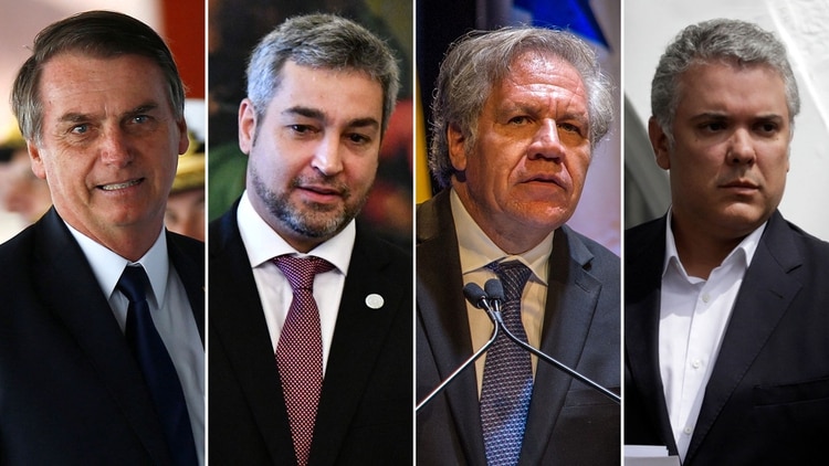 Jair Bolsonaro, Mario Abdo, Luis Almagro e IvÃ¡n Duque