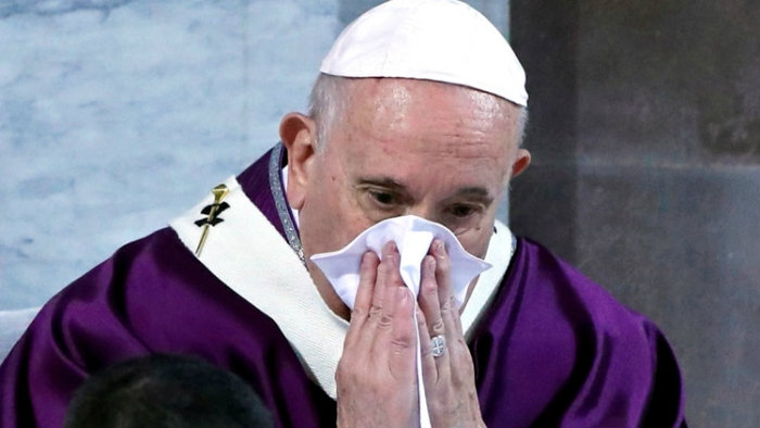 Papa Francisco en aislamiento por el Coronavirus debe orar vía Streaming